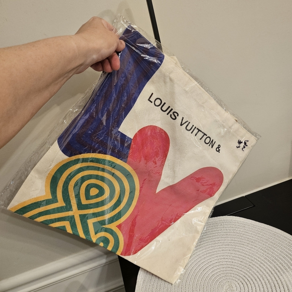 Louis Vuitton White Artistic Tote Bag